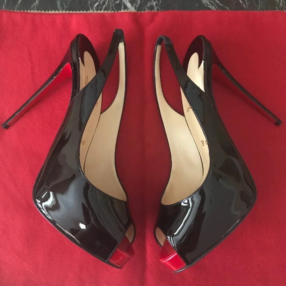 ❤️ NEW ❤️Christian Louboutin No Prive Slingback Black EU38 - Picture 4 of 14